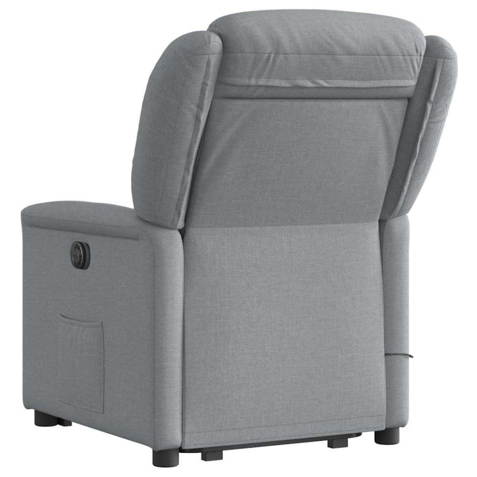 Sillón de masaje eléctrico reclinable elevable tela gris