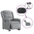 Sillón de masaje eléctrico reclinable elevable tela gris