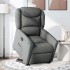 Sillón reclinable elevable de tela gris