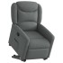Sillón reclinable elevable de tela gris