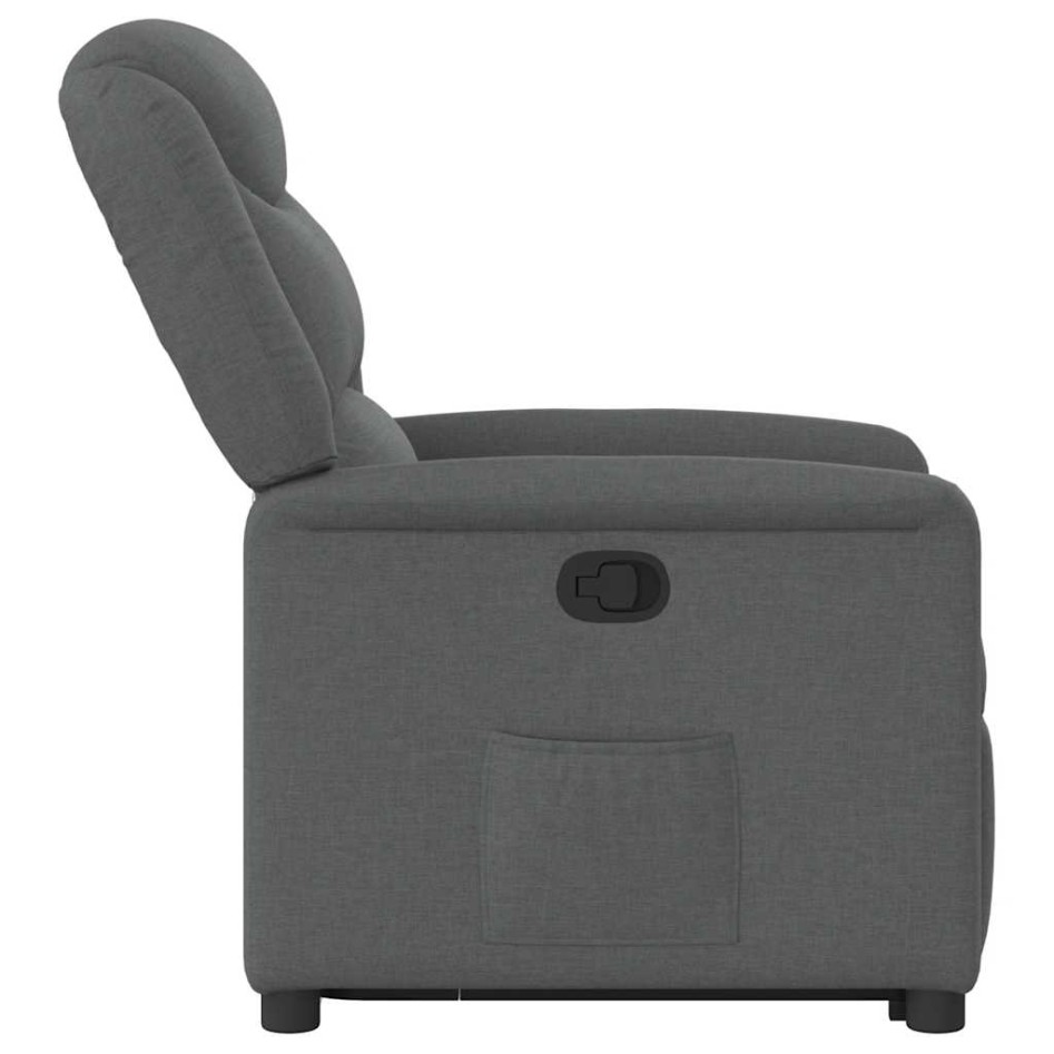 Sillón reclinable elevable de tela gris