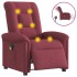 Sillón de masaje reclinable eléctrico tela rojo