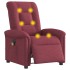 Sillón de masaje reclinable eléctrico tela rojo