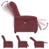Sillón de masaje reclinable eléctrico tela rojo