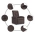 Sillón reclinable eléctrico tela marrón