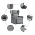 Sillón reclinable eléctrico tela gris