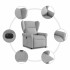Sillón reclinable eléctrico de tela gris