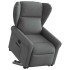 Sillón reclinable elevable de tela gris