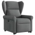 Sillón reclinable elevable de tela gris
