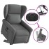 Sillón reclinable elevable de tela gris