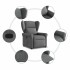 Sillón reclinable elevable de tela gris