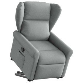 Sillón eléctrico reclinable elevable de tela gris