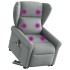 Sillón de masaje eléctrico reclinable elevable tela gris