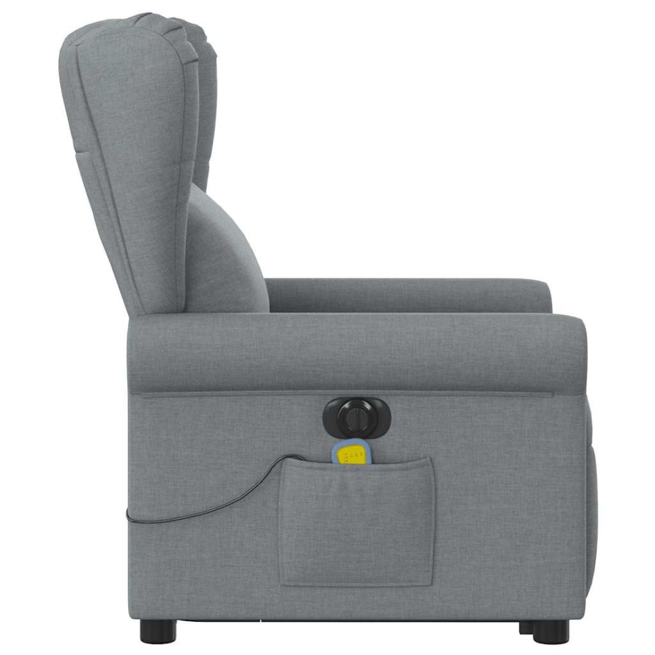 Sillón de masaje eléctrico reclinable elevable tela gris