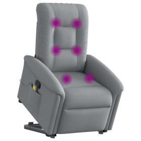 Sillón de masaje reclinable de pie de tela gris