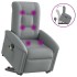 Sillón de masaje reclinable de pie de tela gris
