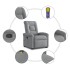 Sillón de masaje reclinable de pie de tela gris
