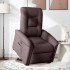 Sillón eléctrico reclinable elevable de tela marrón