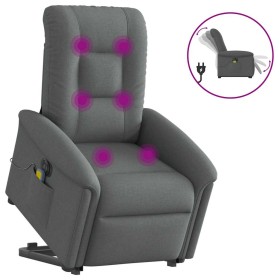 Sillón de masaje eléctrico reclinable elevable tela gris