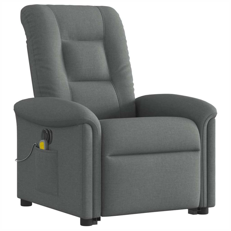 Sillón de masaje eléctrico reclinable elevable tela gris
