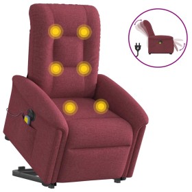 Sillón de masaje eléctrico reclinable elevable tela rojo