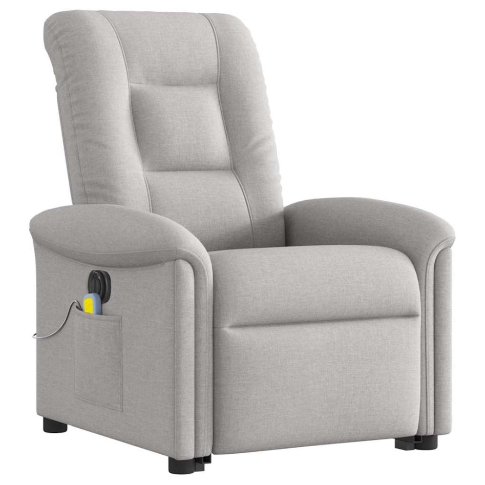 Sillón de masaje eléctrico reclinable elevable tela gris
