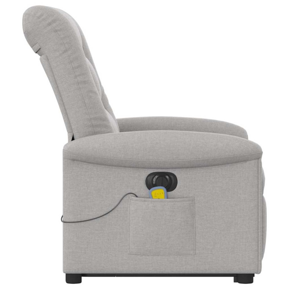 Sillón de masaje eléctrico reclinable elevable tela gris