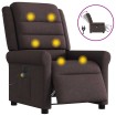 Sillón reclinable de masaje eléctrico tela marrón oscuro