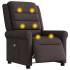 Sillón reclinable de masaje eléctrico tela marrón
