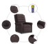 Sillón reclinable de masaje eléctrico tela marrón