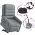 Sillón reclinable elevable de tela gris
