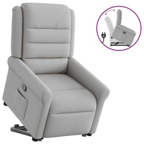 Sillón reclinable elevable de tela gris