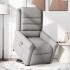 Sillón reclinable elevable de tela gris