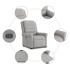 Sillón reclinable elevable de tela gris