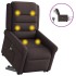 Sillón masaje eléctrico reclinable elevable tela marrón