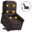 Sillón masaje eléctrico reclinable elevable tela marrón oscuro