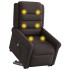 Sillón masaje eléctrico reclinable elevable tela marrón