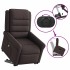 Sillón masaje eléctrico reclinable elevable tela marrón