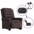 Sillón masaje eléctrico reclinable elevable tela marrón