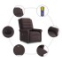 Sillón masaje eléctrico reclinable elevable tela marrón