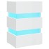 Mesita de noche LED madera ingeniería blanco brillo 45x35x67