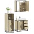 Set de muebles de baño 3 pzas madera contrachapada roble