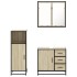 Set de muebles de baño 3 pzas madera contrachapada roble