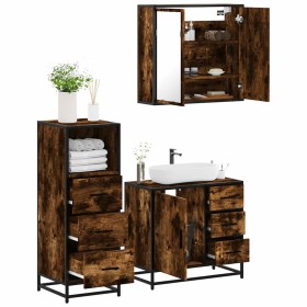 Set de muebles baño 3 pzas madera contrachapada roble