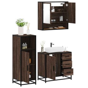 Set de muebles baño 3 pzas madera contrachapada roble