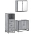 Set de muebles de baño 3 pzas madera contrachapada gris