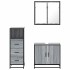 Set de muebles de baño 3 pzas madera contrachapada gris