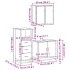 Set de muebles de baño 3 pzas madera contrachapada gris