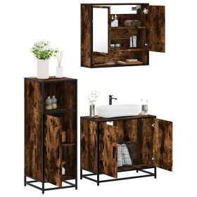 Set de muebles baño 3 pzas madera contrachapada roble