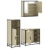 Set de muebles de baño 3 pzas madera contrachapada roble